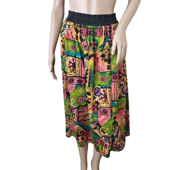 Vintage 80's Pleated LAURISSA Ethnic Skirt - Picture 1 of 4